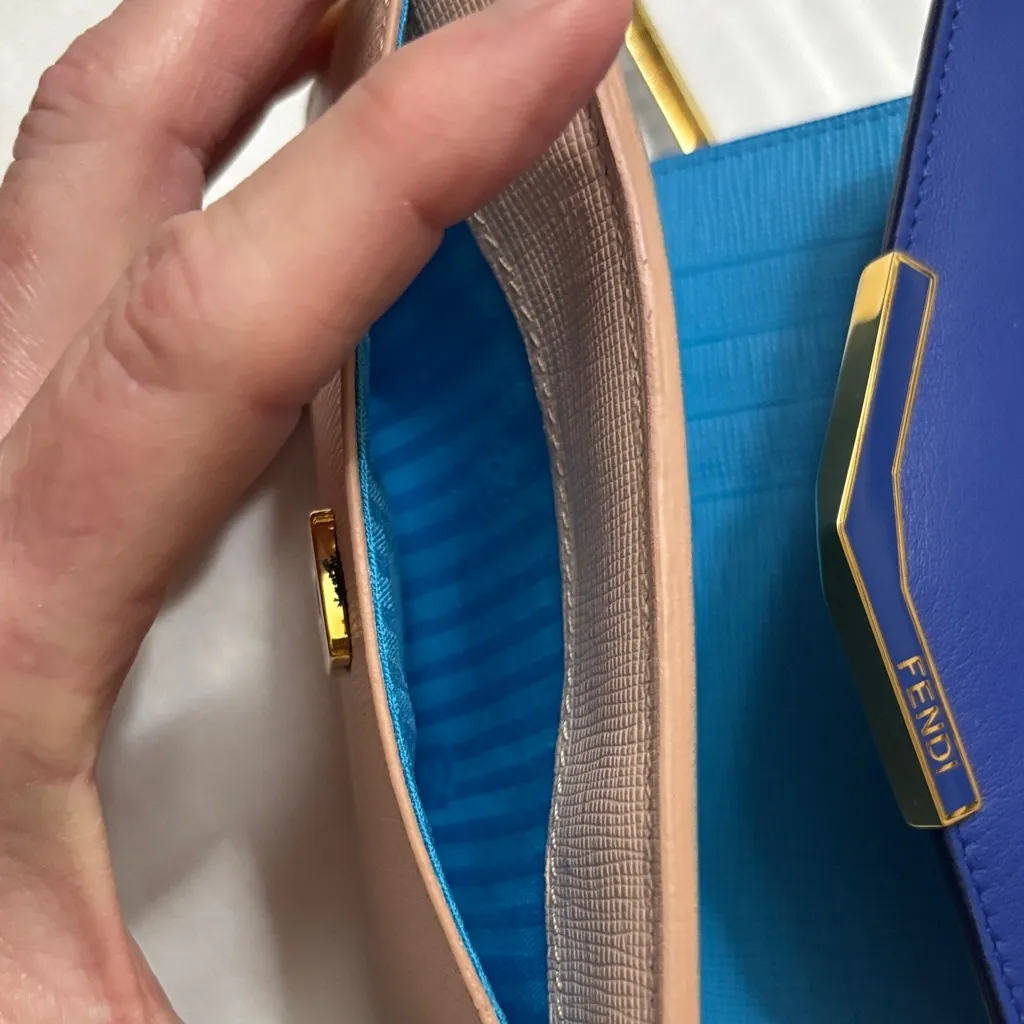 Fendi Royal Blue and Beige Wallet - Image 4