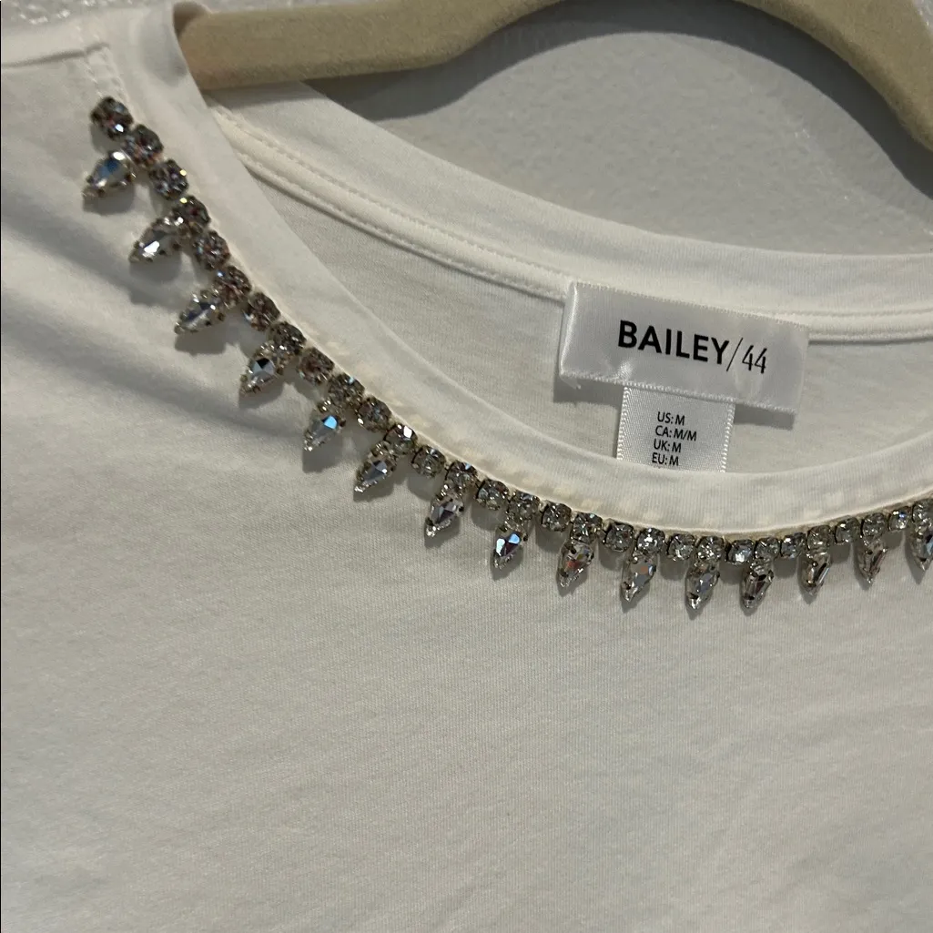 Bailey 44 White Embellished Short Sleeve Top - Image 4