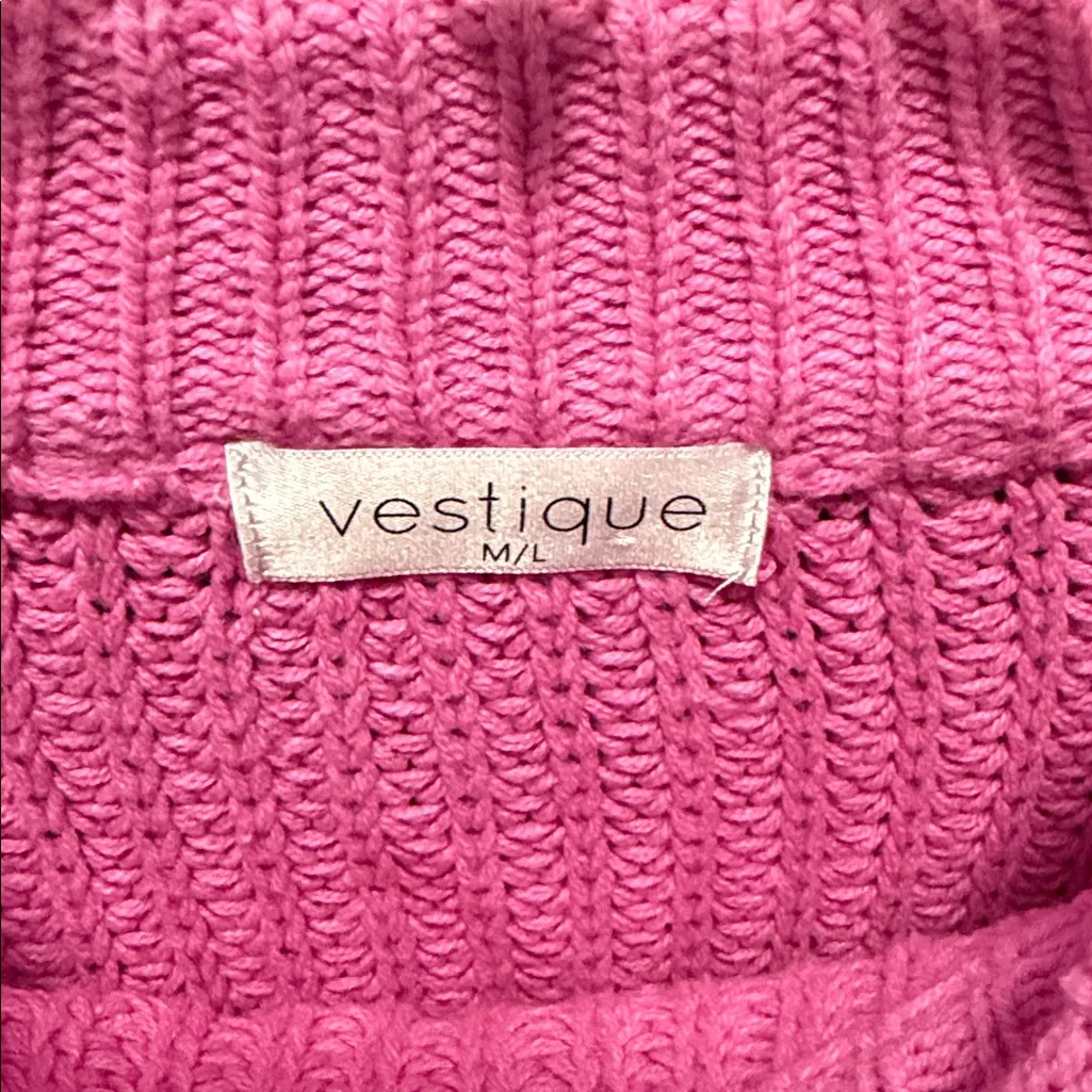Vestique Vibrant Pink Crew Neck Sweater - Image 2