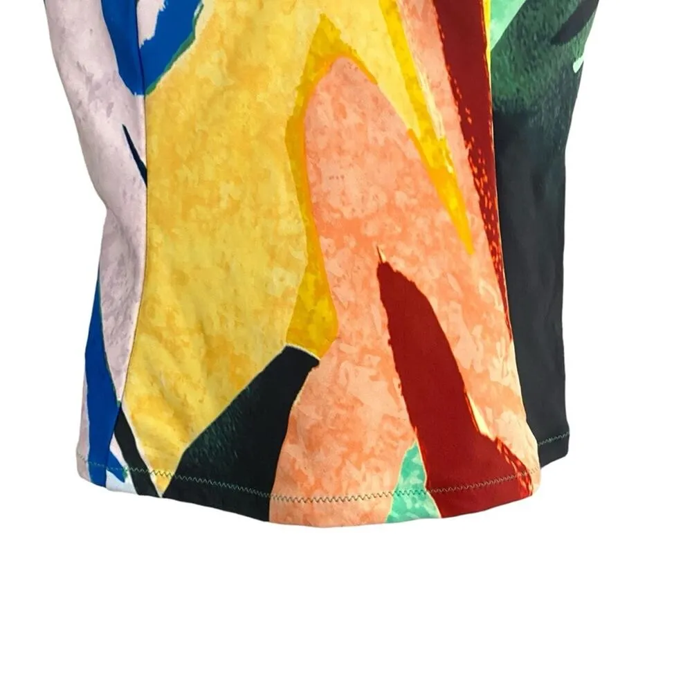 Calia NWTs Power Support Tankini Top Painterly Floral Print size XS UPF 50+ Yellow - Image 3