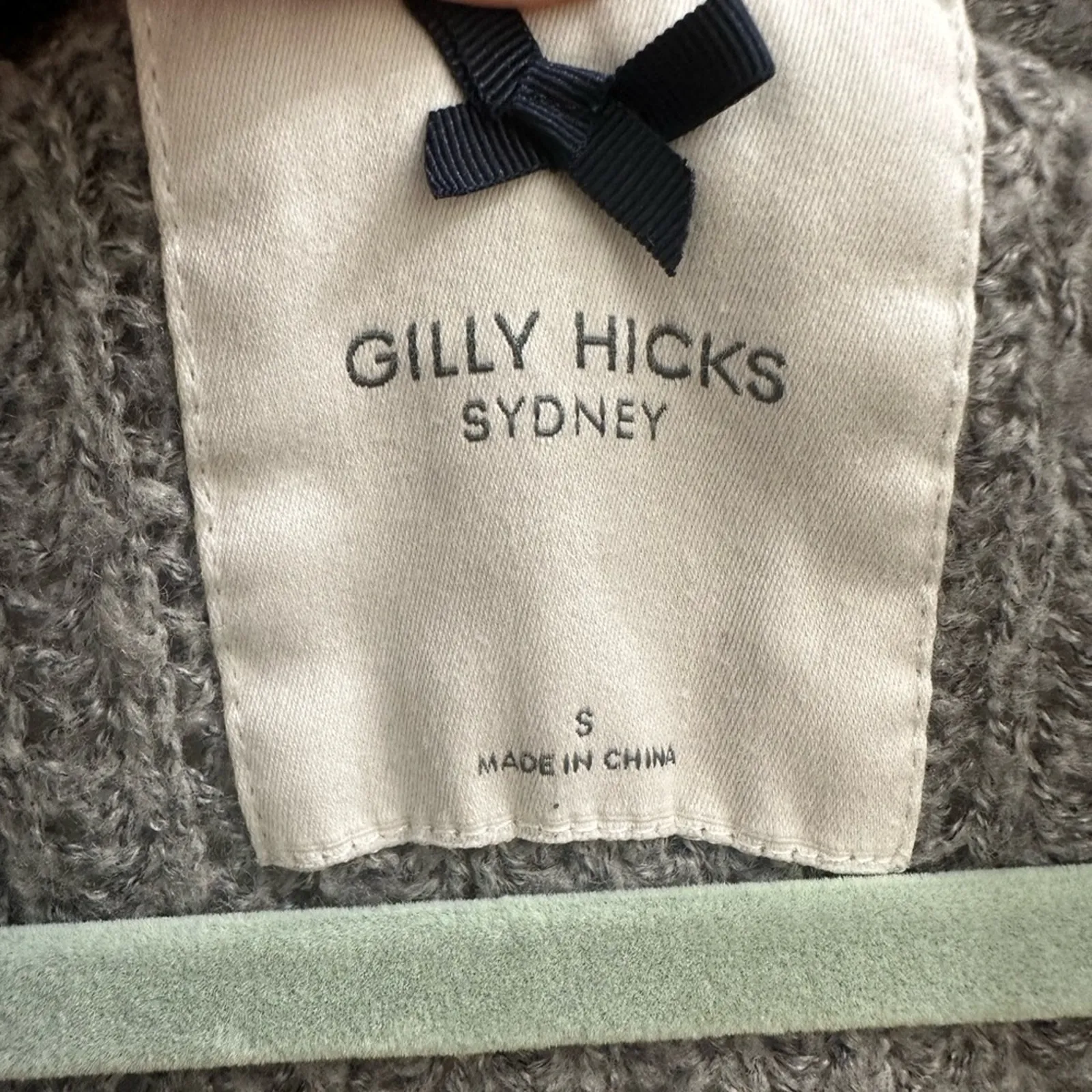 A&F Gilly Hicks Open Front Chunky Knit Wool Cardigan Sweater Gray Cozy Small S - Image 3