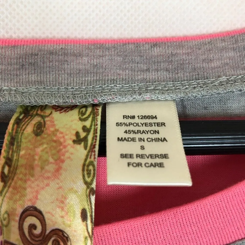 Spoiled Womens Top Small Early 2000s Retro Beaded Fairy Boho Art Relaxed Flowy Gray - Image 4