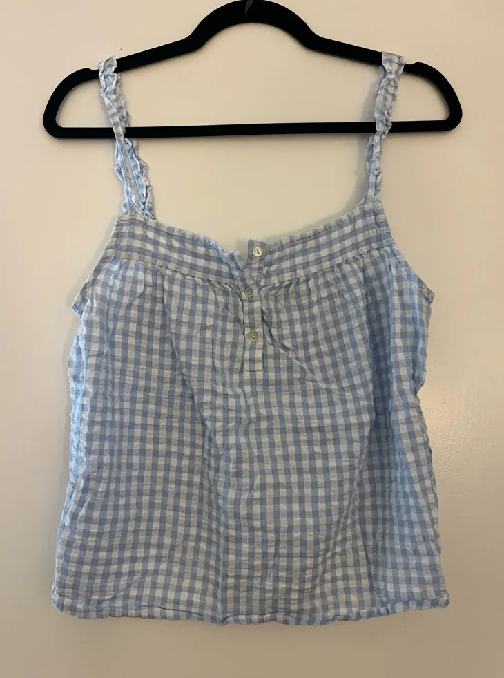 Sincerely Jules gingham tank Blue Size M - Image 1