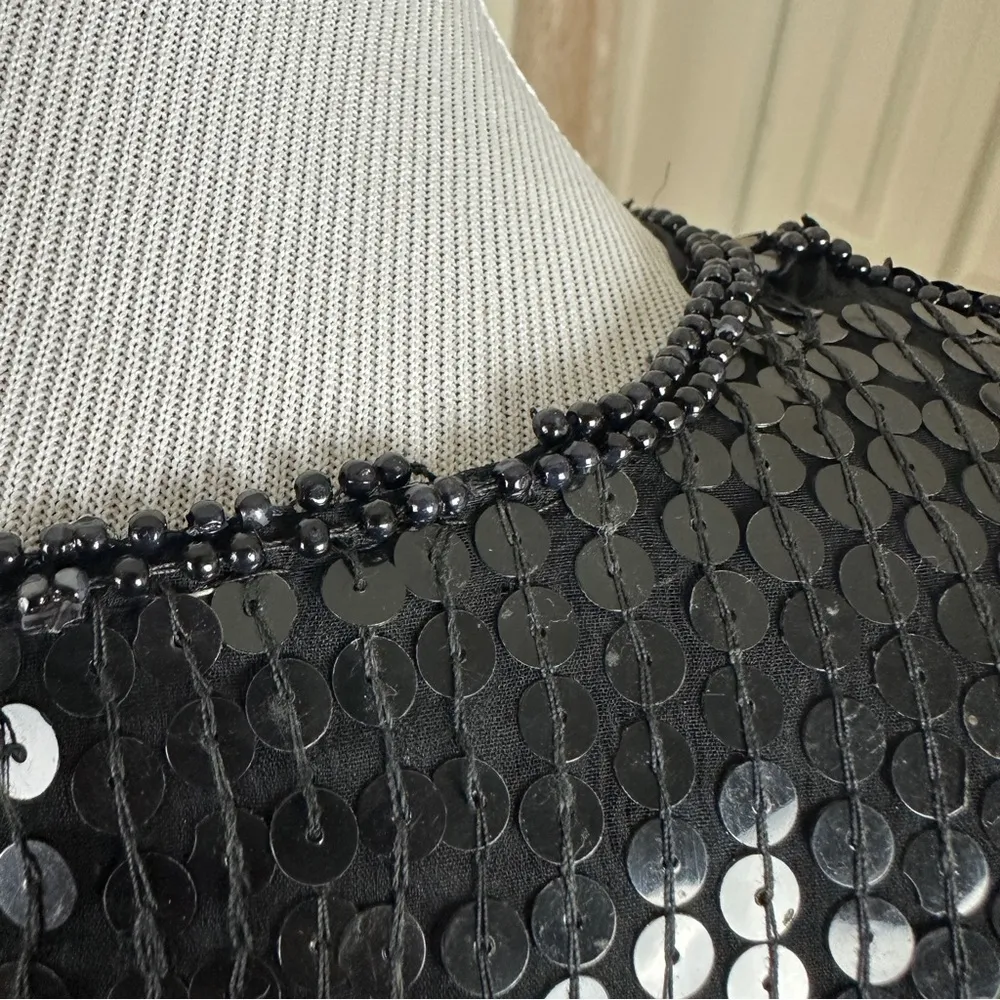 STÉNAY Vintage Black Sequin Silk Top Size L Size L - Image 9