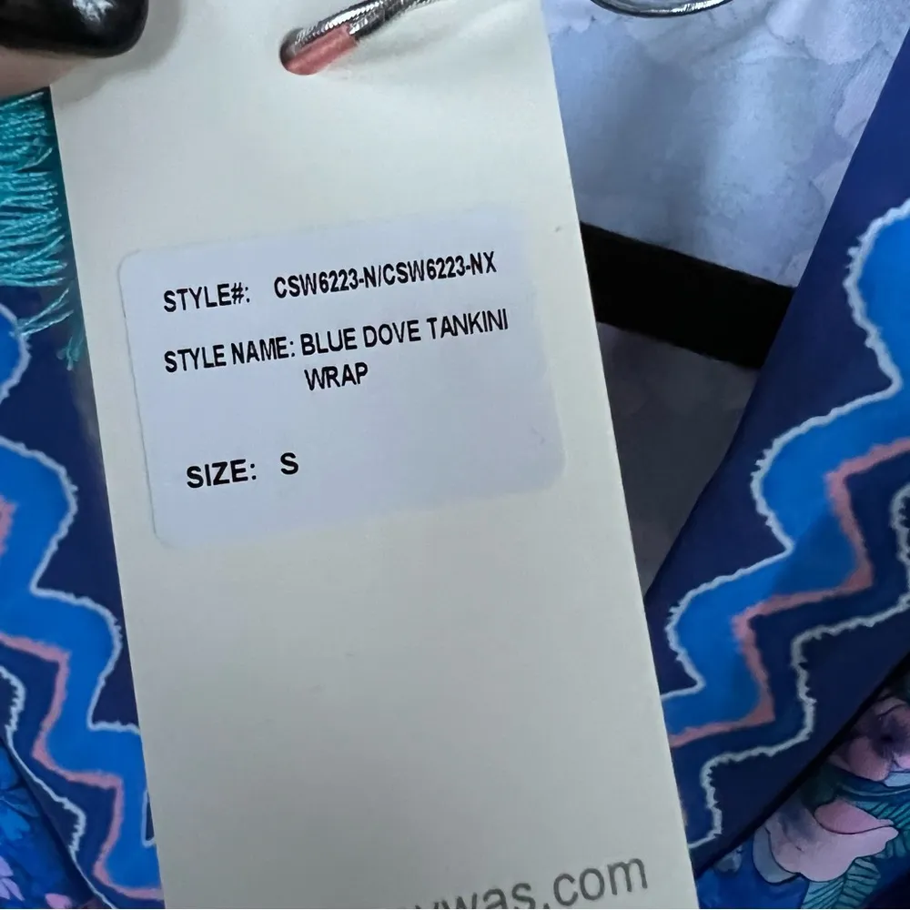 NEW! Johnny Was BLUE DOVE TANKINI WRAP‎ Swim Top Small - Image 5