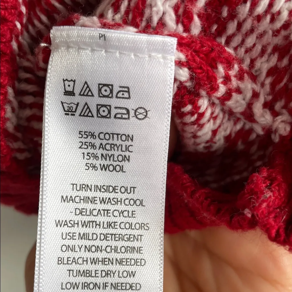 Kaisely Red and Cream Holiday Sweater - Image 5