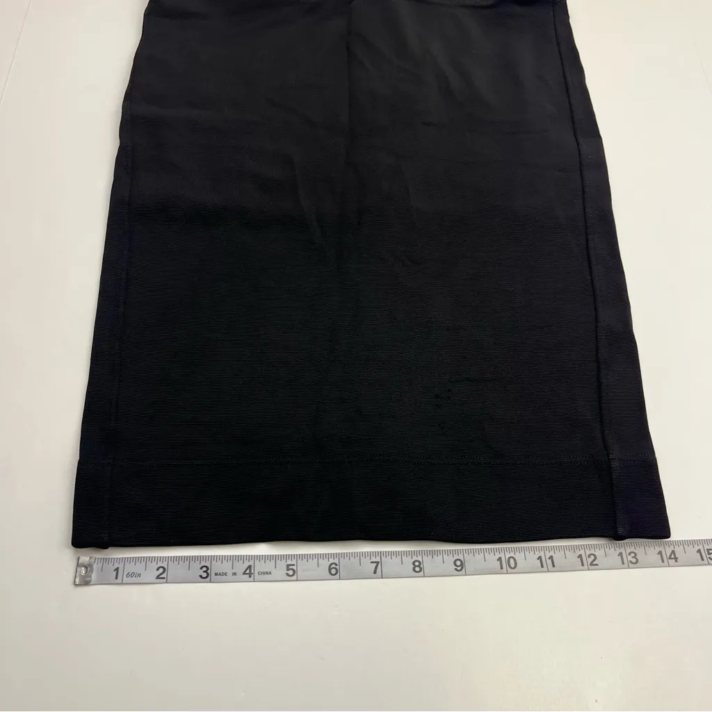 Helmut Lang  Black Ribbed Pencil Skirt Lined Womens Size Medium Pull-On Stretch‎ - Image 7