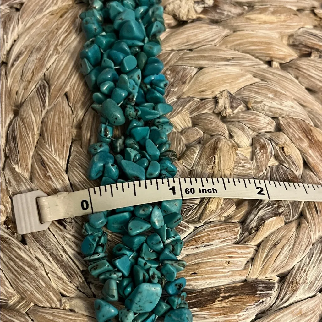 Turquoise Chip Bib Collar Necklace Blue - Image 9