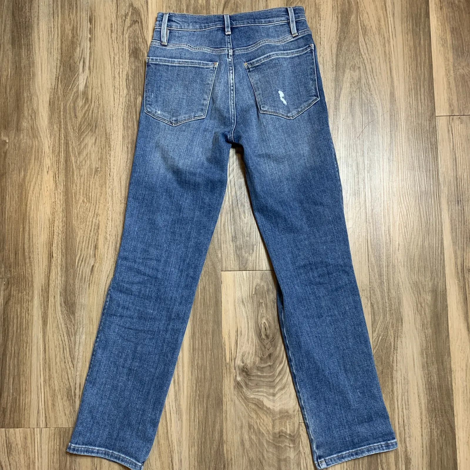 Frame Denim Le Sylvie Slender Straight High Rise Denim Jean Sonoma Rips Size 24 - Image 7