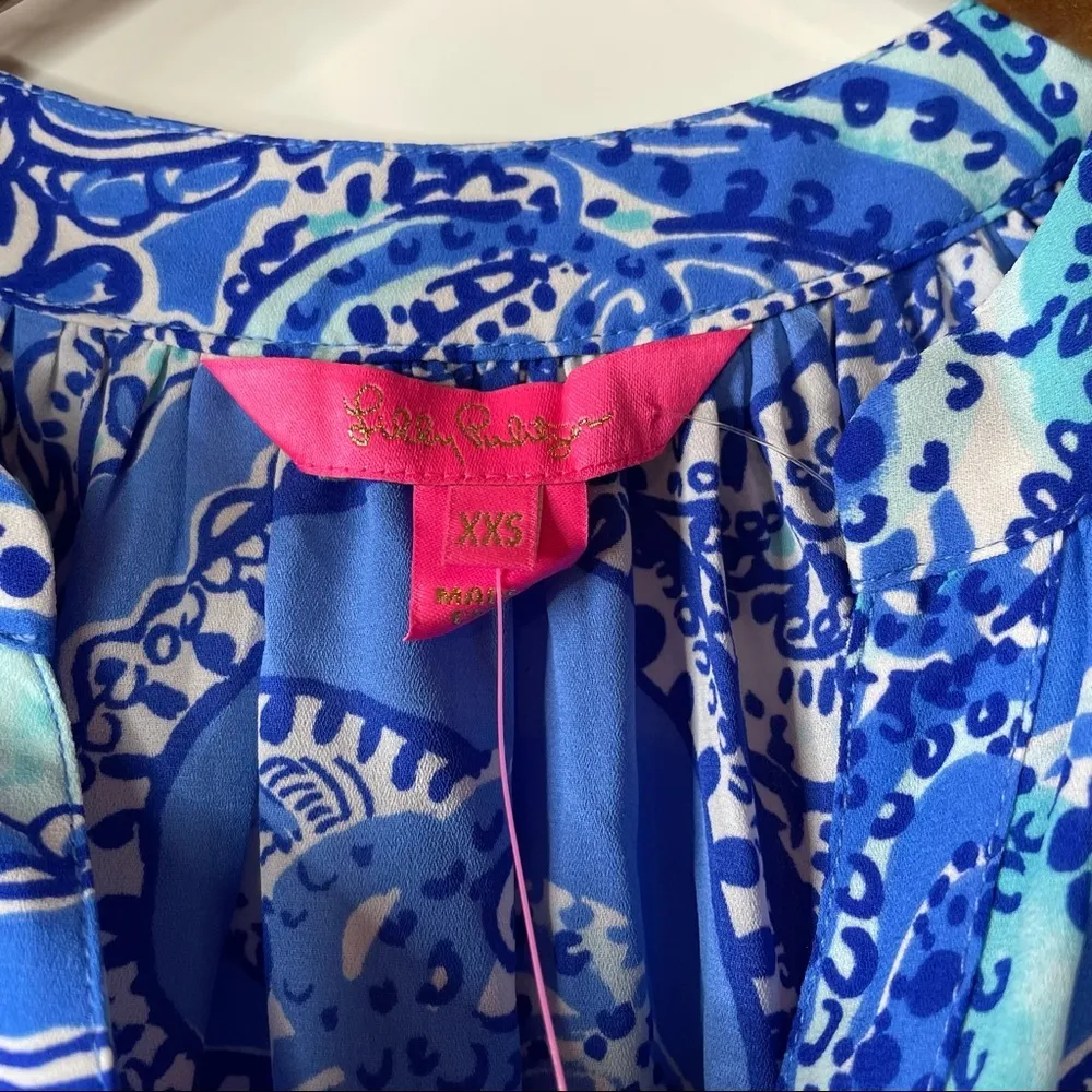 Lilly Pulitzer Anela Top Coastal Blue NWT Xxsmall - Image 5