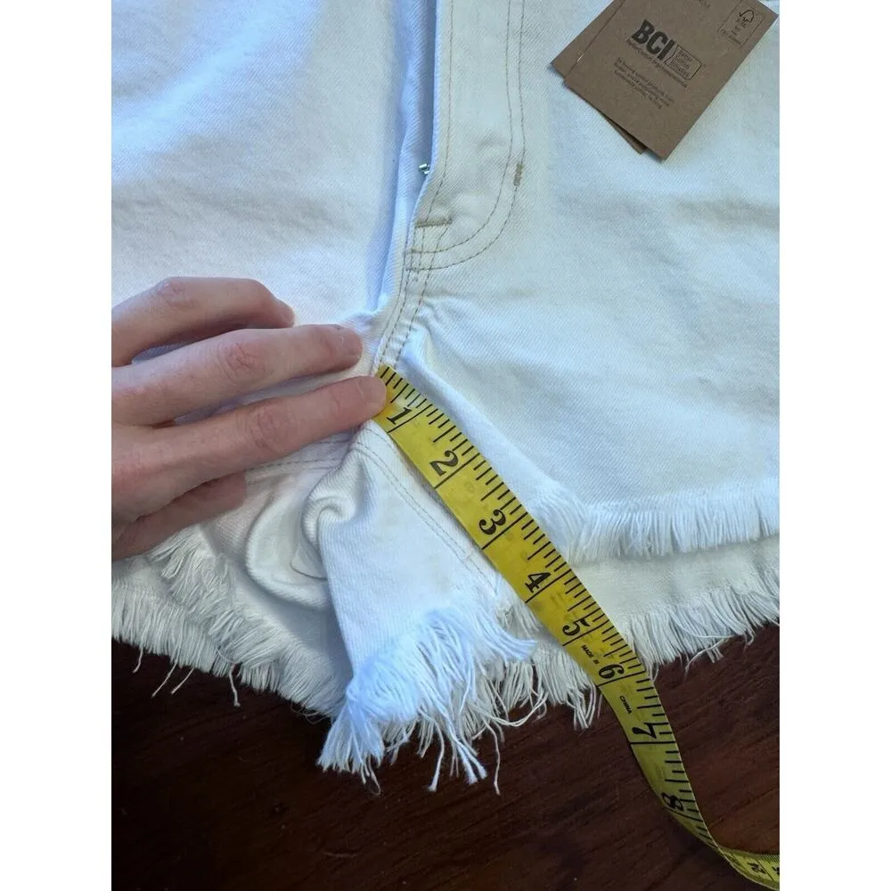 Boden Rigid Beach Shorts Ecru/white Denim Cut Off Shorts Womens NWT Size 29 White - Image 5