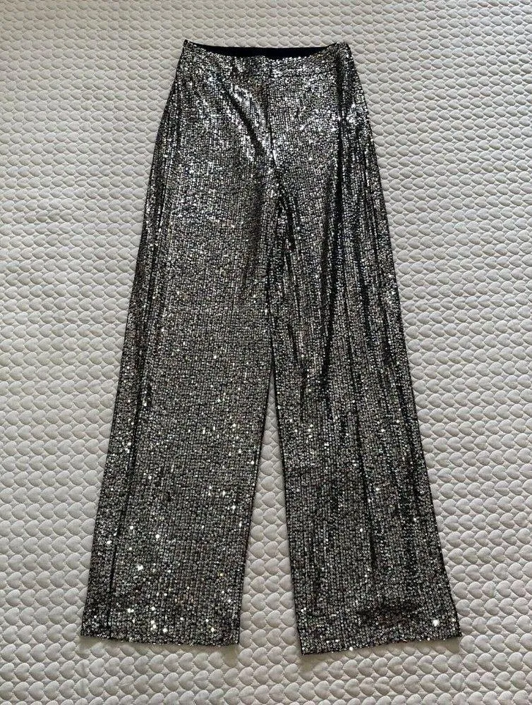 $ 350 NWT Twinset Women's Sequin Sparkle High Waist Pants Size XXS - Image 5
