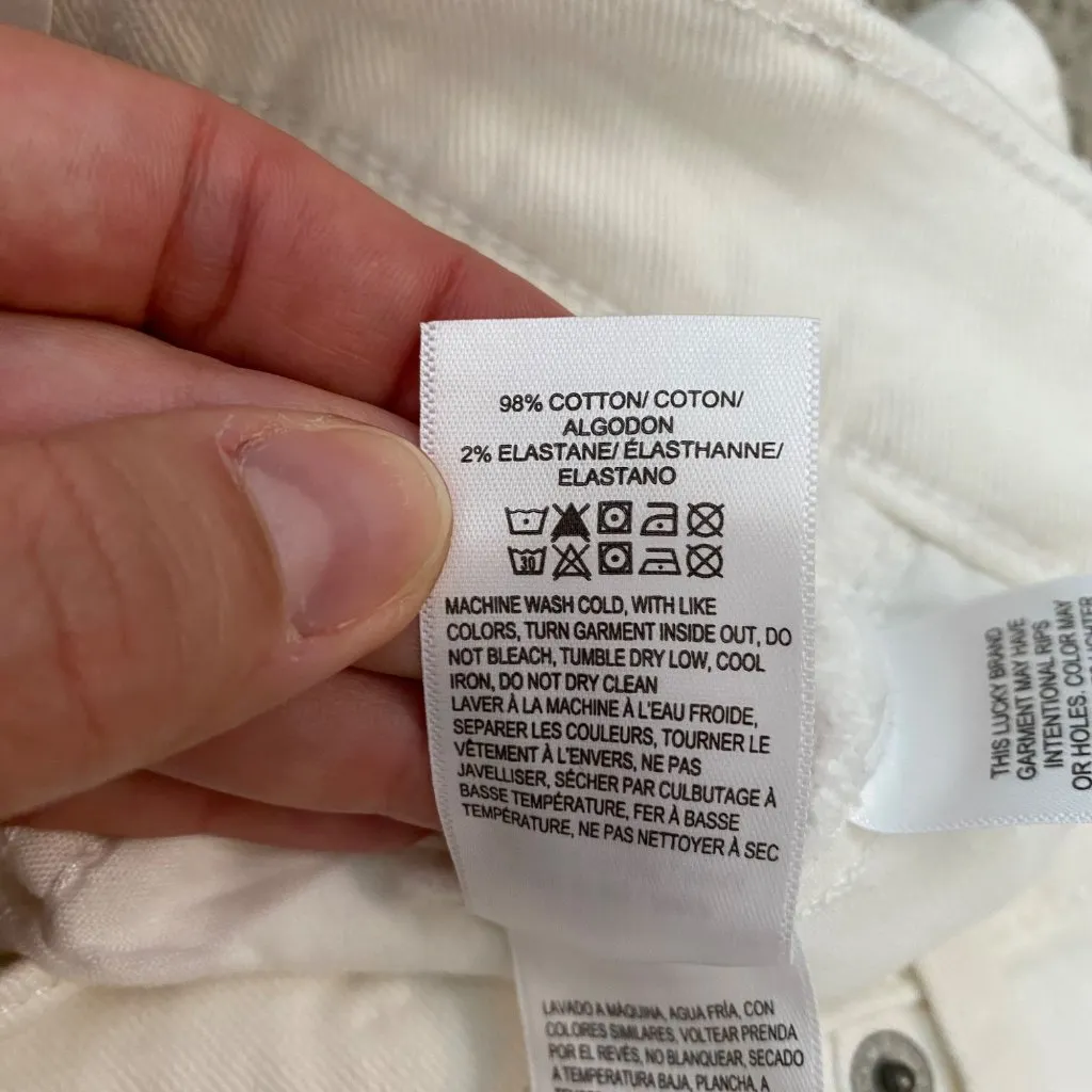 NWT Lucky Brand Stevie High Rise Flared Jeans‎ Size 14 / 32R White Stretch Retro - Image 7