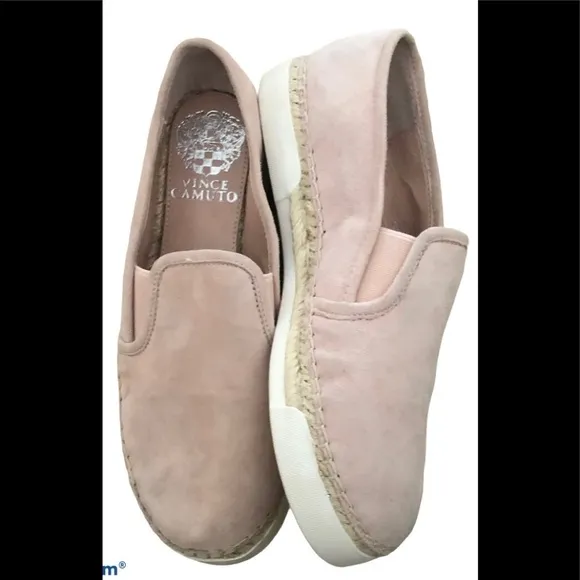Vince Camuto Tambie Pink Suede Espadrilles Shoe 6.5  Slip On Pastel Boho Chic - Image 2