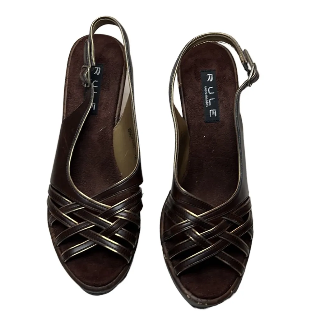 Steve Madden Rule Wedge Brown Sandals Size 10 - Image 6
