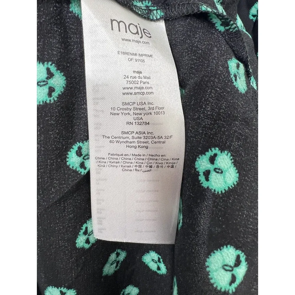 Maje Renimi Floral Print Dress Size 2 US S/M Faux Wrap - Image 4