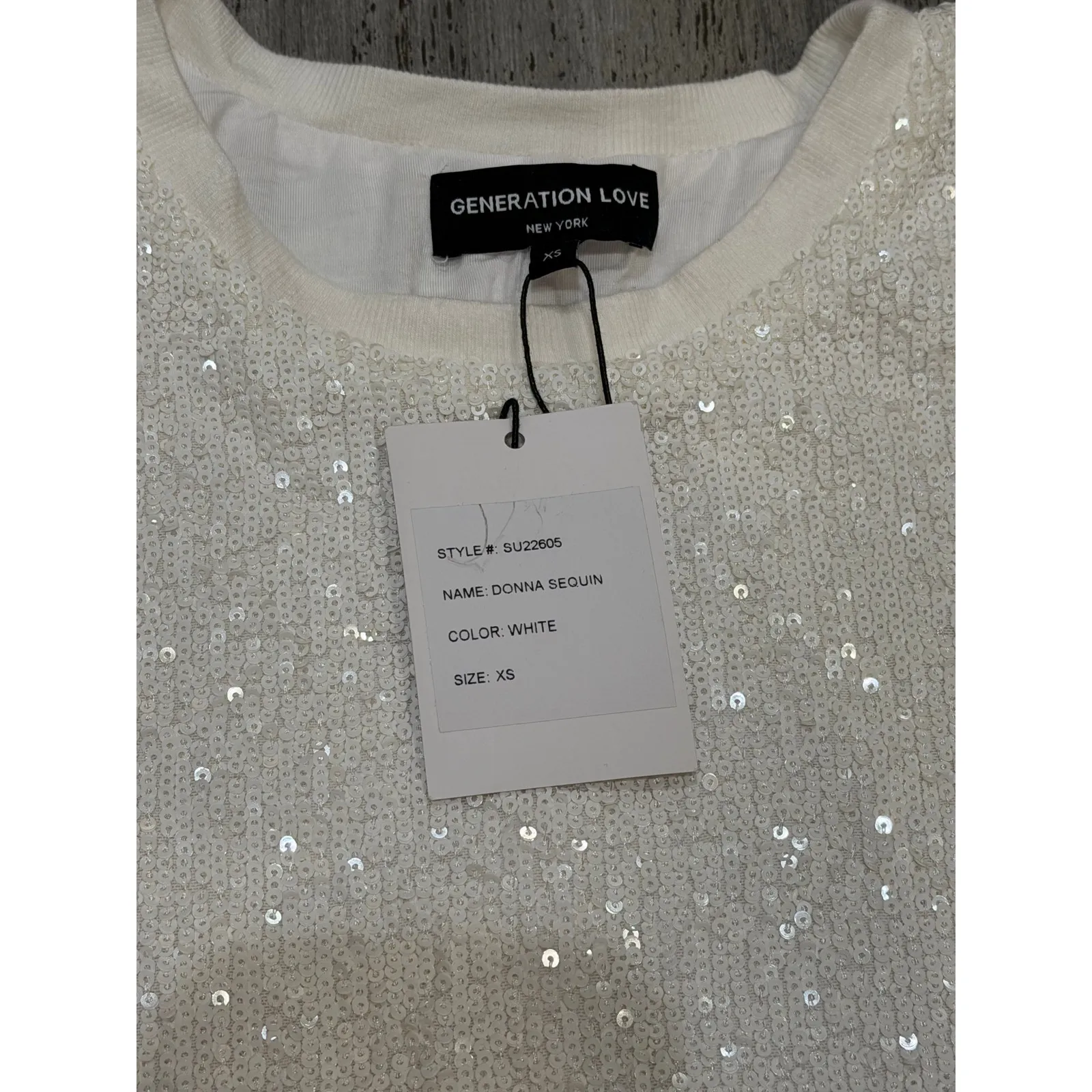 NWT Generation Love Donna Sequin Dress White size XS - Image 8