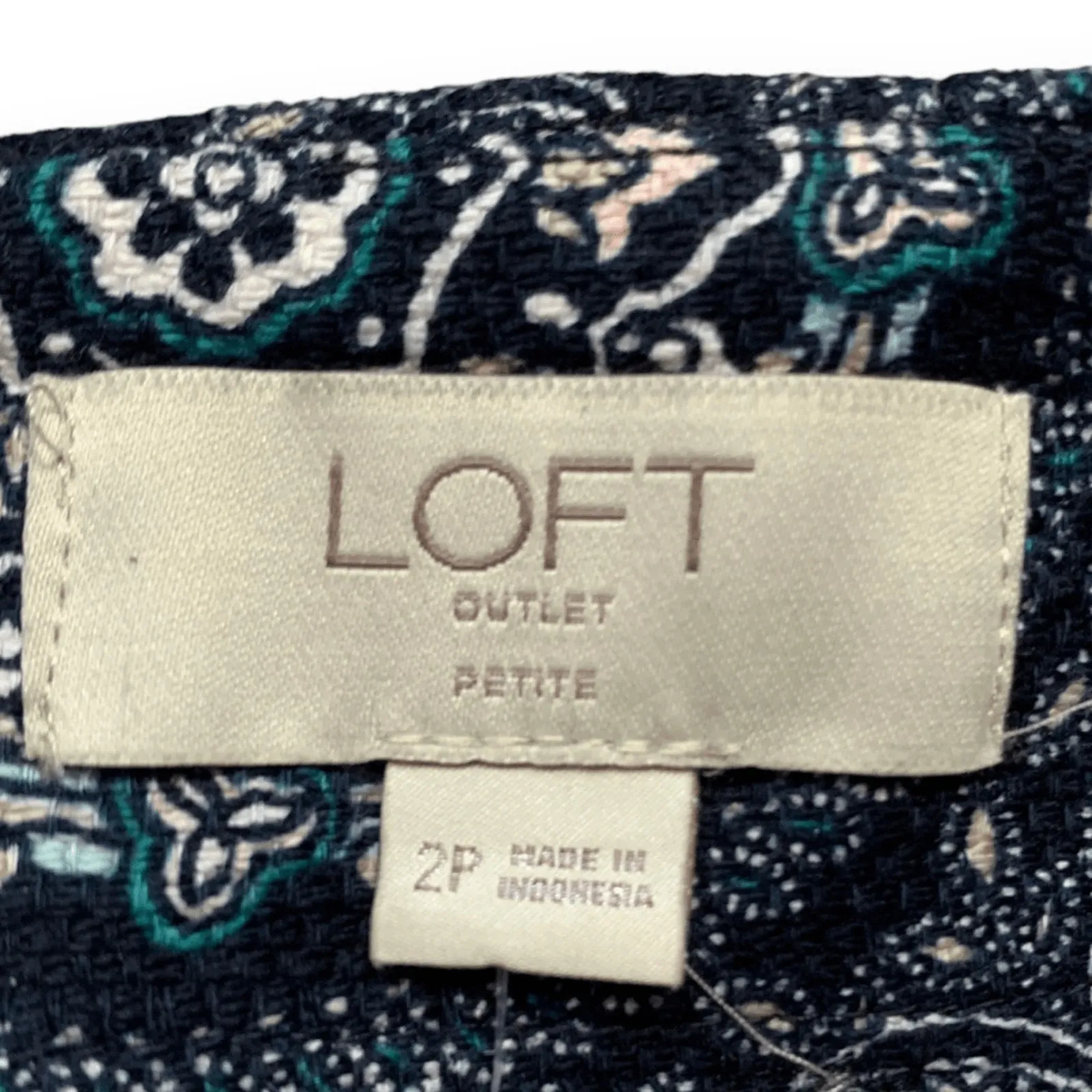 Loft Outlet Skirt Navy Blue Floral Geometric Print Pencil Petite Size 2 Classic - Image 6