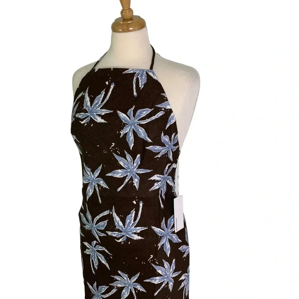 NWT Reformation Linen Dress Selia Midi Desert Palm Brown Size S - Image 6