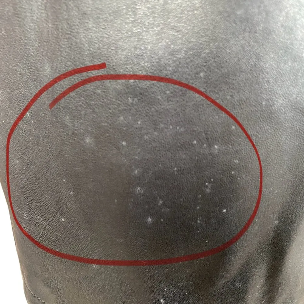 Faconnable women's size XS long black button down collared lambskin leather coat - Image 14