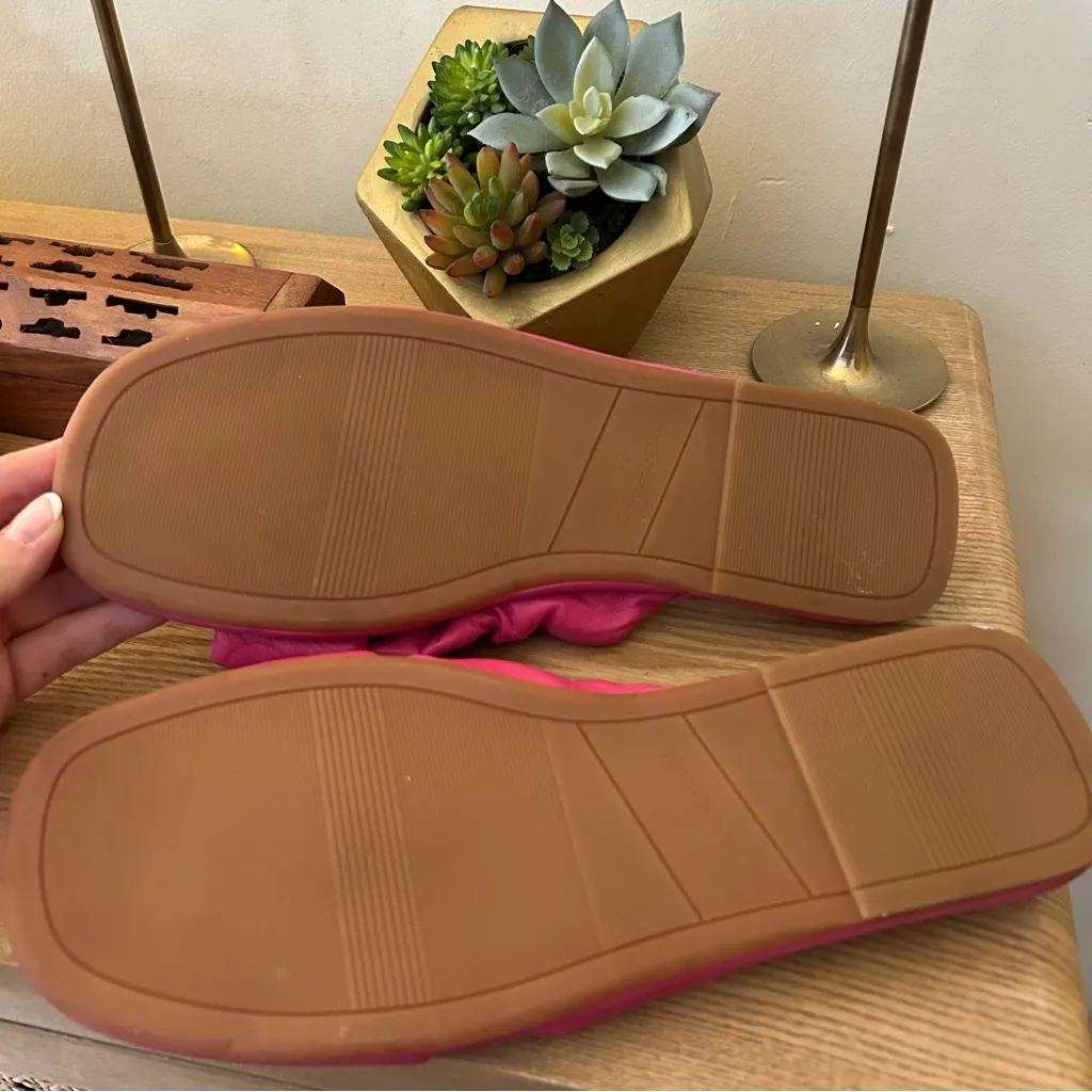 Caslon Kalvin Leather Slide Sandals Slip On Hot Pink Rose Summer Casual Size 8 - Image 5