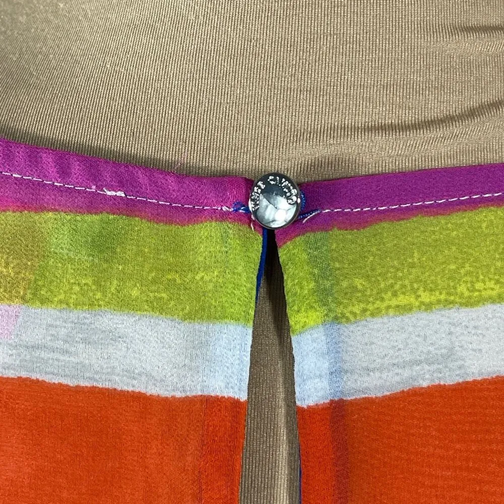 Vince Camuto Swim Cover-Up Tunic Sleeveless Bright L Large Stripe Colorful - Image 5