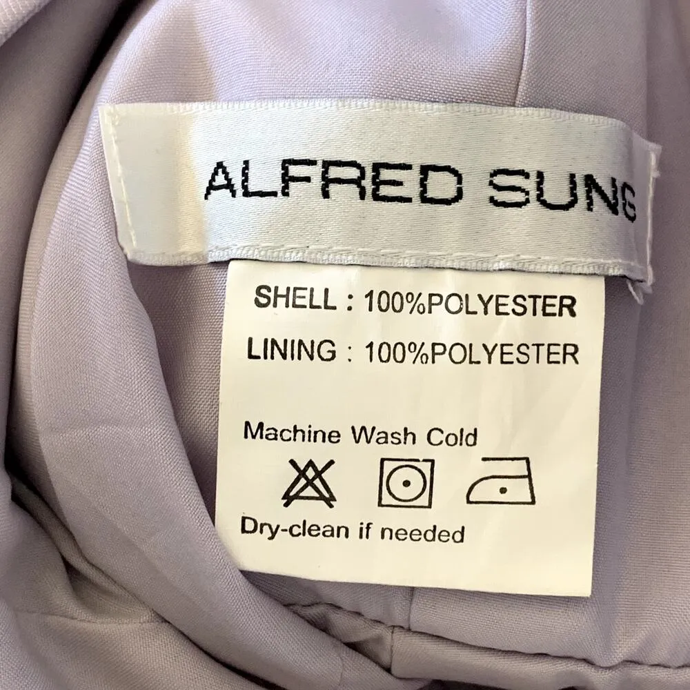 NWT Alfred Sung Lace-Up Back Satin Bridesmaid Gown Moondance Purple D763 - Image 6