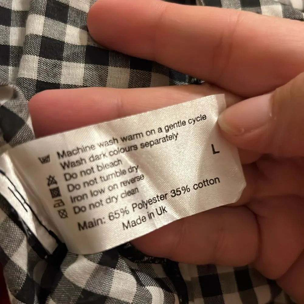 Urban renewal gingham plaid oversized mini dress L - Image 8