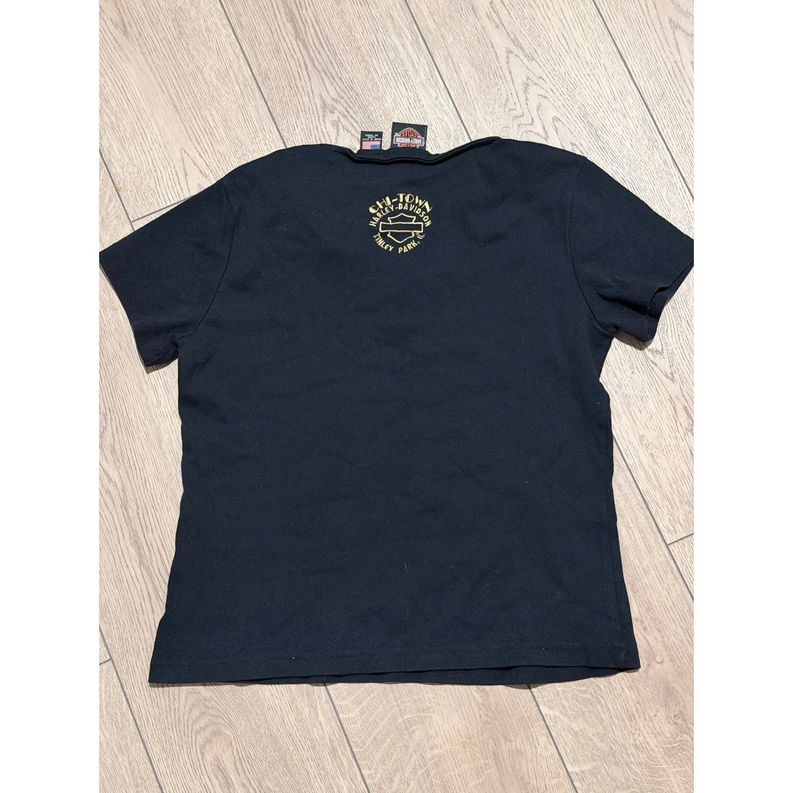 Harley Davidson Tinley Park Chicago Illinois Womens L Large Black Shirt Top Size undefined - Image 4