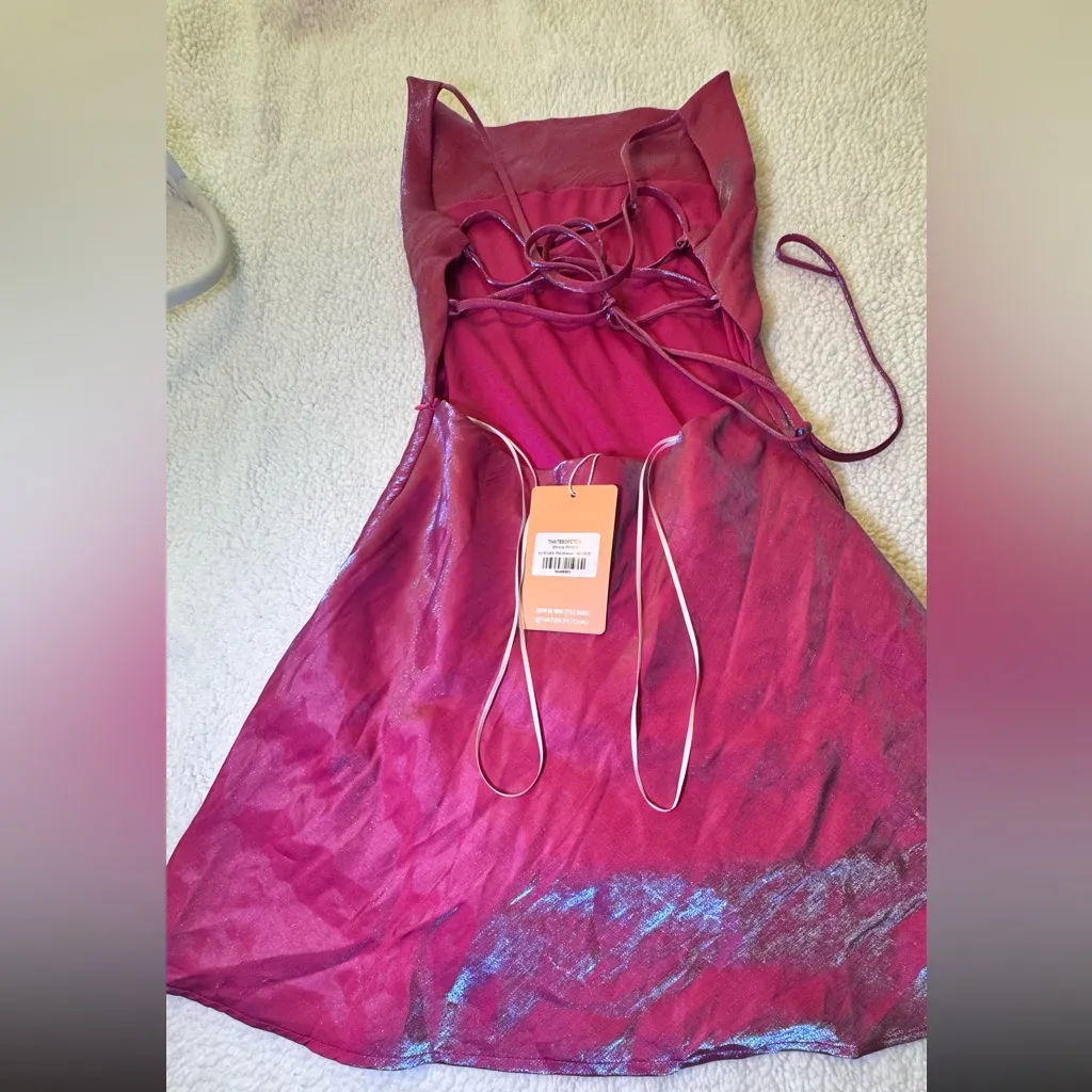 Elegant Fuchsia Mini Dress Pink Size 6 - Image 5