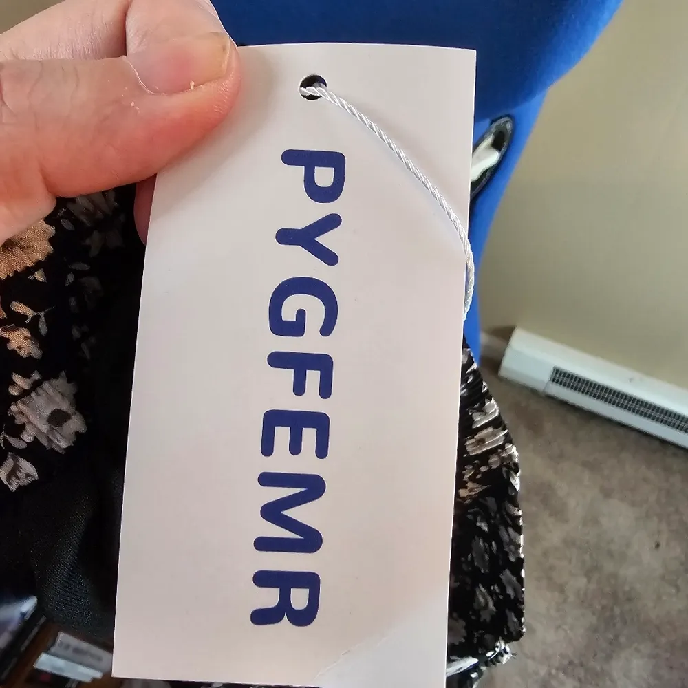 Pygfemr High Waisted Black Floral Bow Tie Belt Wrap Layered Skirt - Image 4