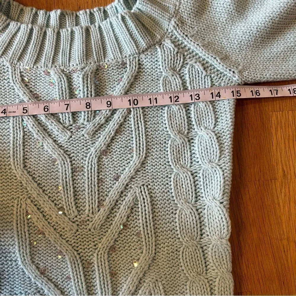 Rave Medium Light Blue Y2K Long Sleeve Sweater - Image 7