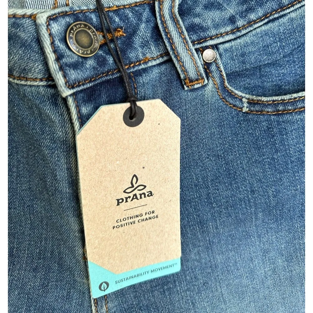 NEW Prana Sienna Jean Mid Rise Womens True Blue Organic Cotton Size 8/29 - Image 8