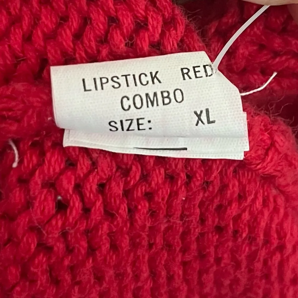 Vintage Signature by Northern Isles Game Queen of Hearts Cardigan Sweater XL Red - Image 6