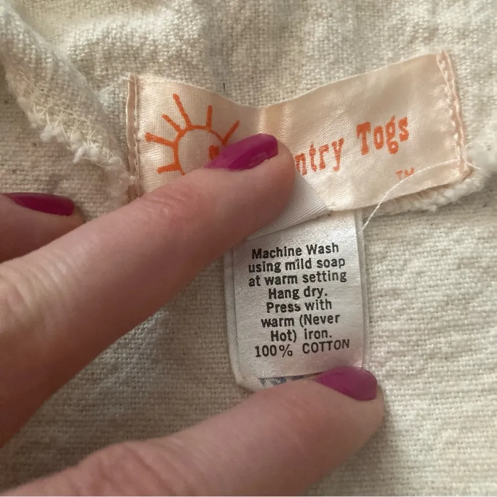 Vintage Western Geometric Fringe Top Size Small Cream - Image 3