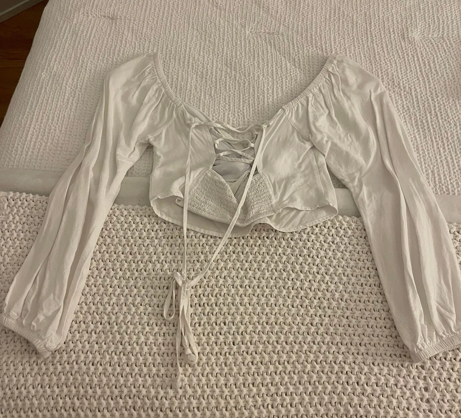 White Long Sleeve Top - Image 2