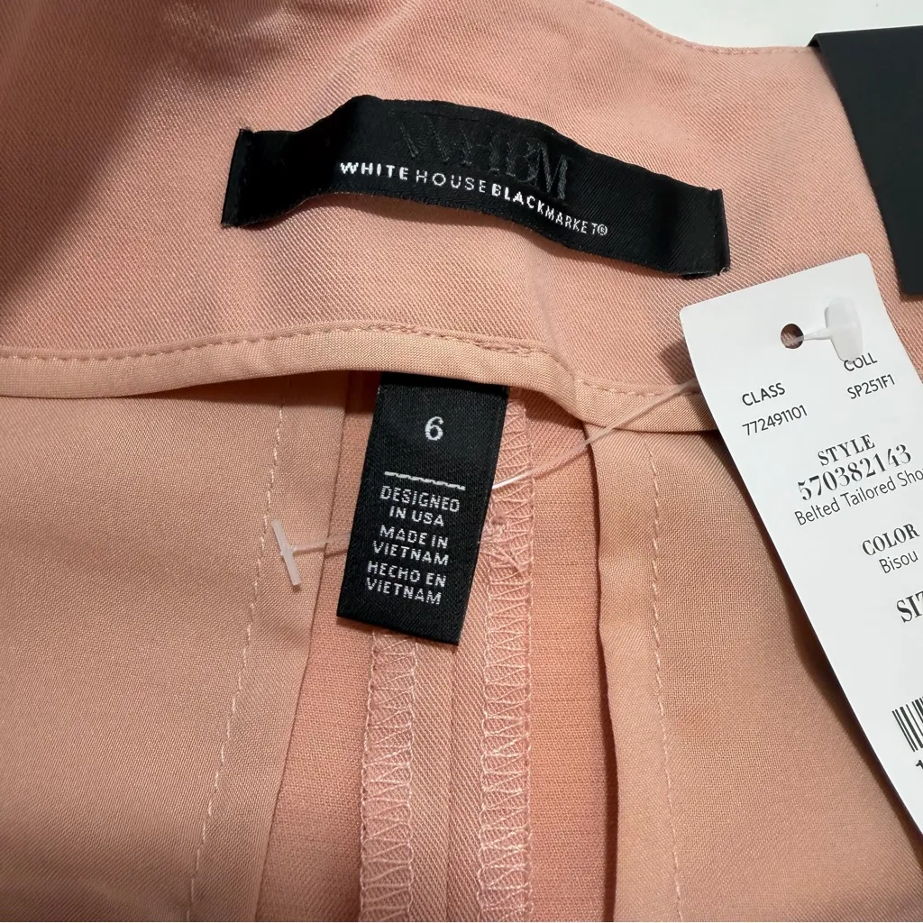 WHBM Extra High-Rise Belted Tailored Shorts in Bisou women's 6 NWT Wool blend - Image 5