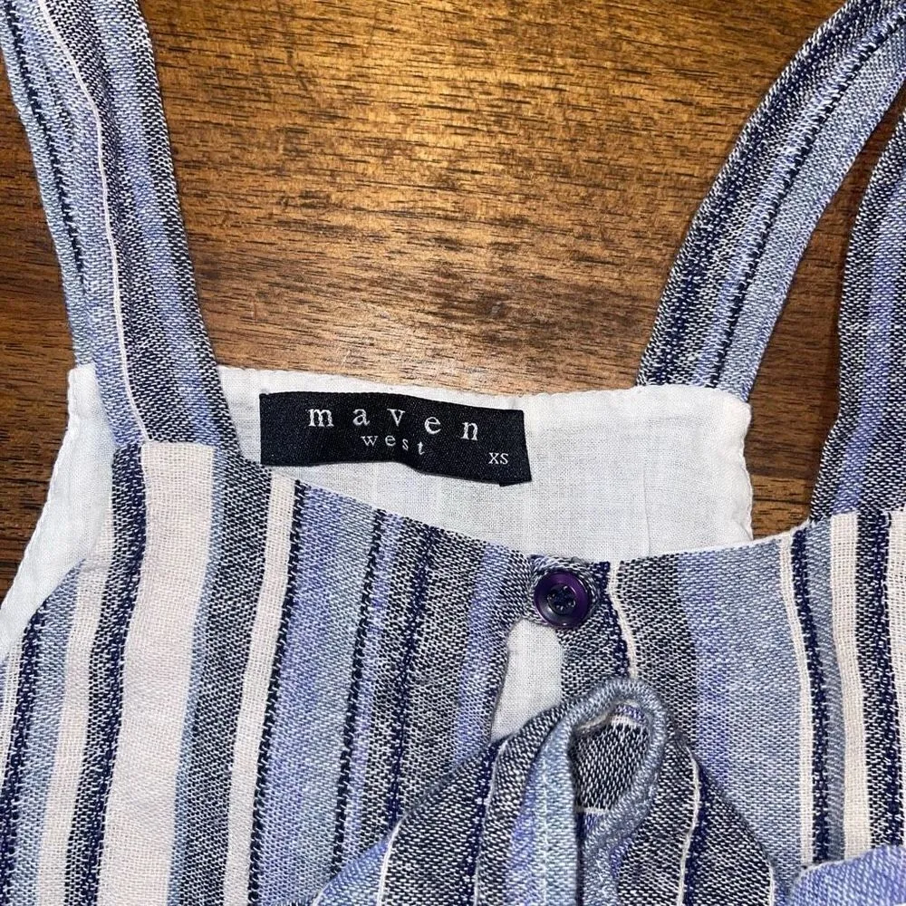 Maven West Linen Ruffled Top - Image 3