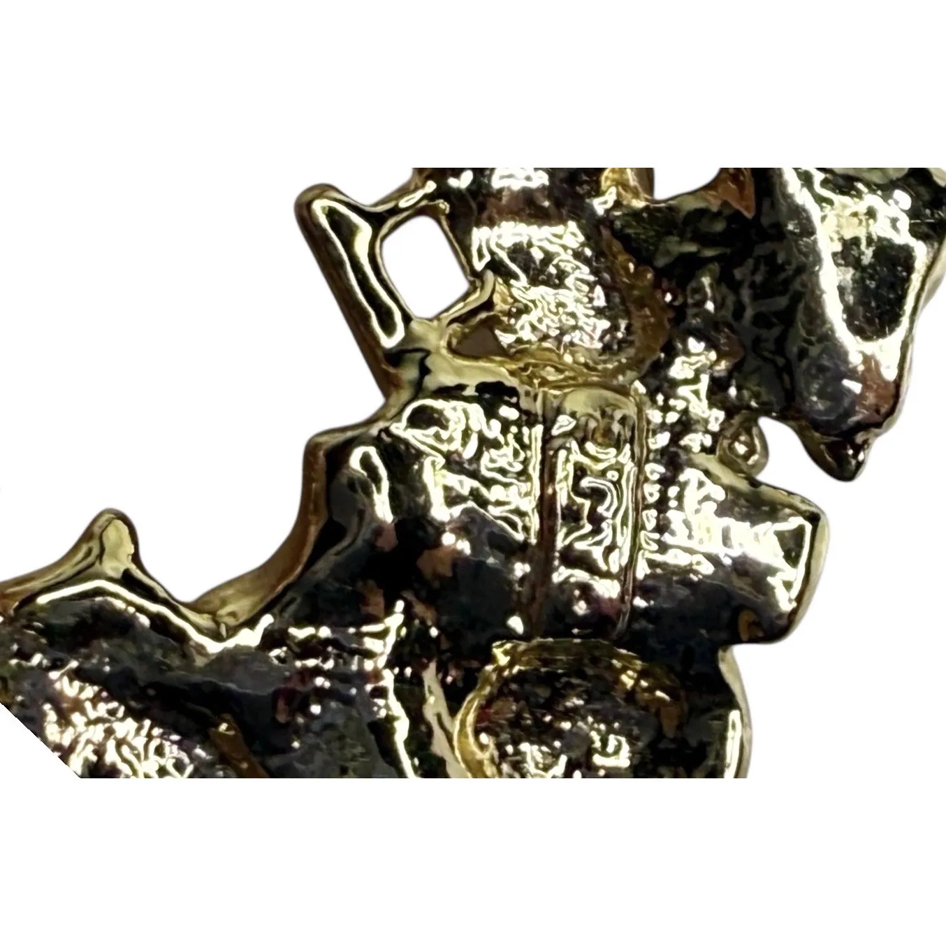 AJC Gold Wreath Brooch Pin 2" Pendant Christmas Toys Plane Drum Doll Train Pony - Image 3