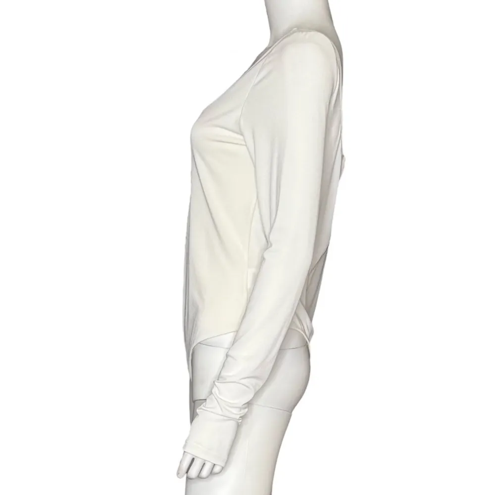 Alice + Olivia Kalena Cut-Out Bodysuit Ecru Women’s Sz L - Image 4