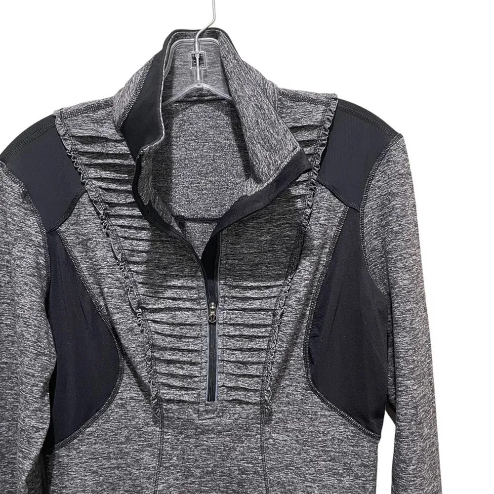 Lululemon Run Your Heart Out Pullover Heathered Black Size 8 - Image 6