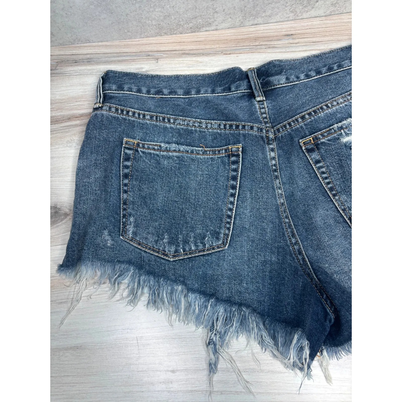 We The Free Free People Byron Bay Denim Cut Off Shorts 28‎ Distressed Jean Short - Image 6