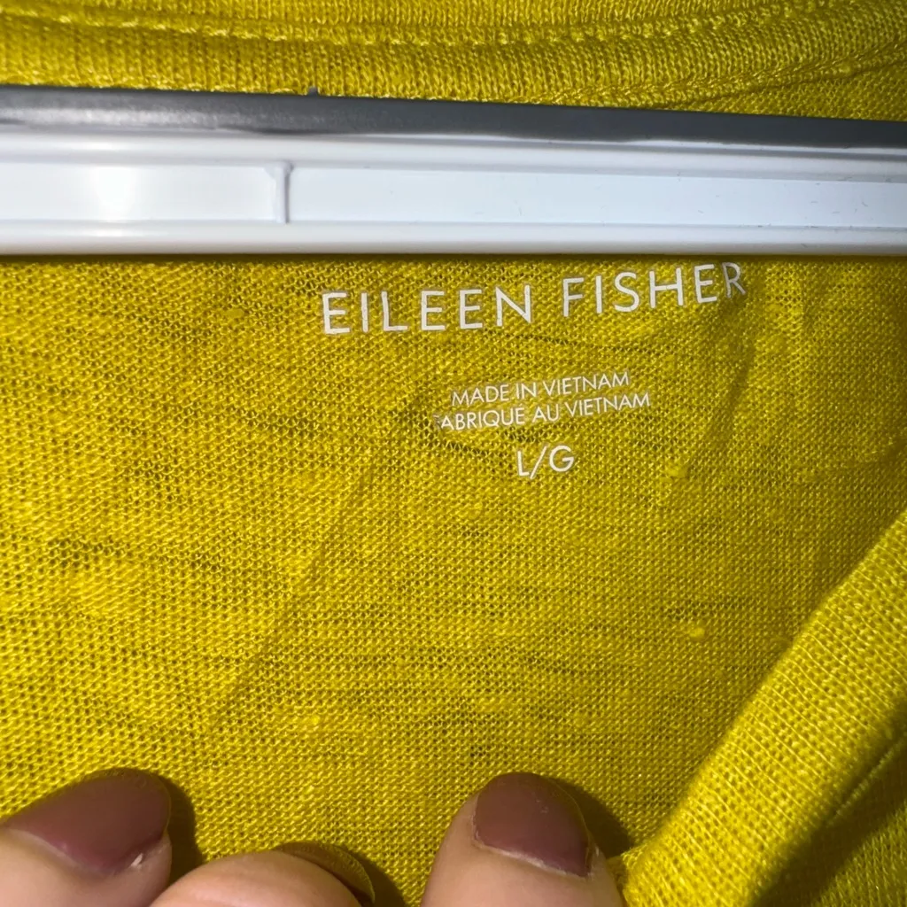 Eileen Fisher Linen Jersey Crewneck Tee in Gold Paper‎ Size Large Organic Linen - Image 5