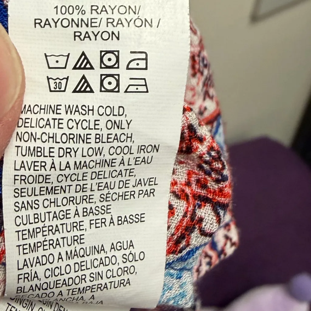 LUCKY BRAND Boho Floral Medallion Peasant Blouse – Size Medium - Image 7