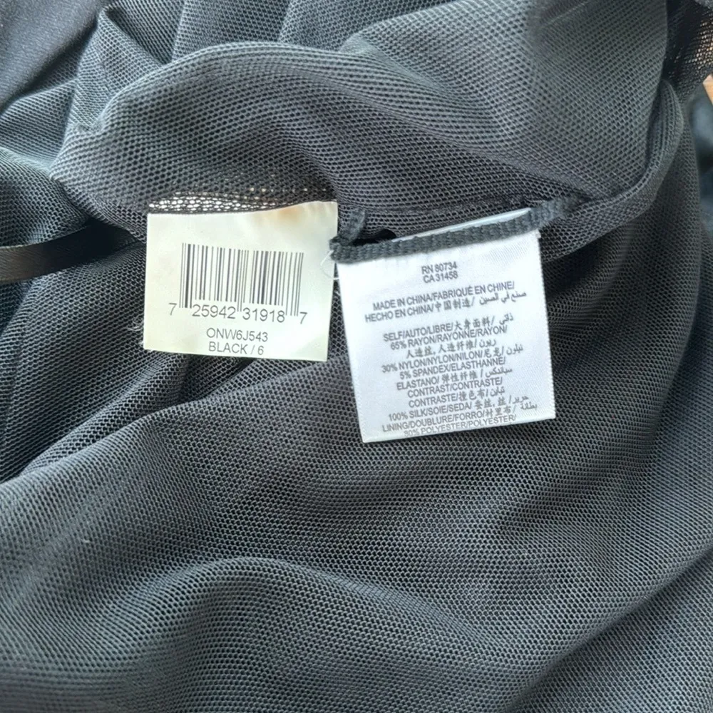 BCBGMaxAzira Tiered Tied Fringe Sheath Cocktail Dress Black 6 - Image 7