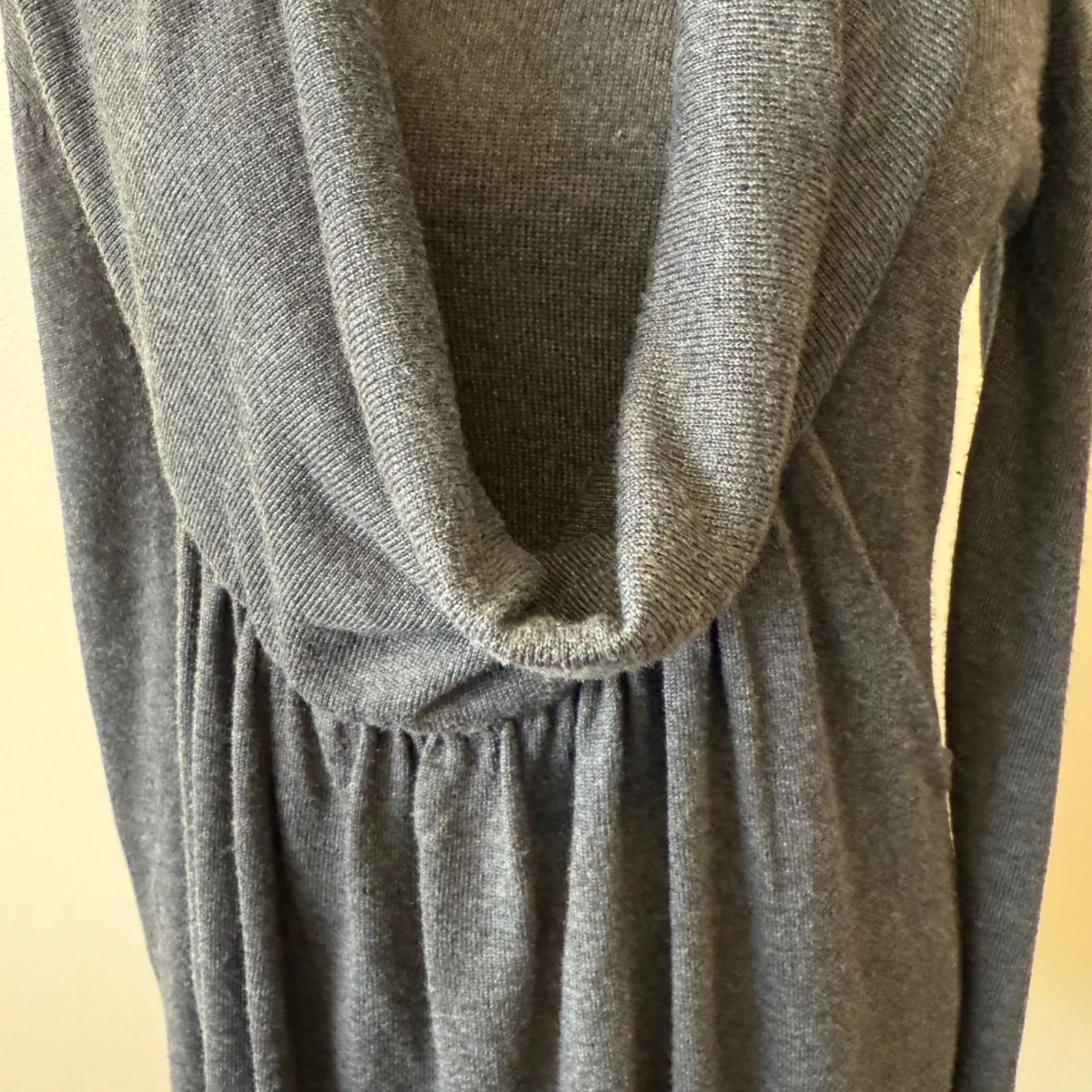 Kerisma‎ Gray Cashmere Blend Cowl Neck Long Sleeve Knit Dress M Luxury Empire - Image 6