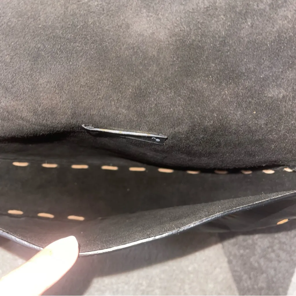 Hand Crafted Black Saddle Bag with floral Pattern - Image 13