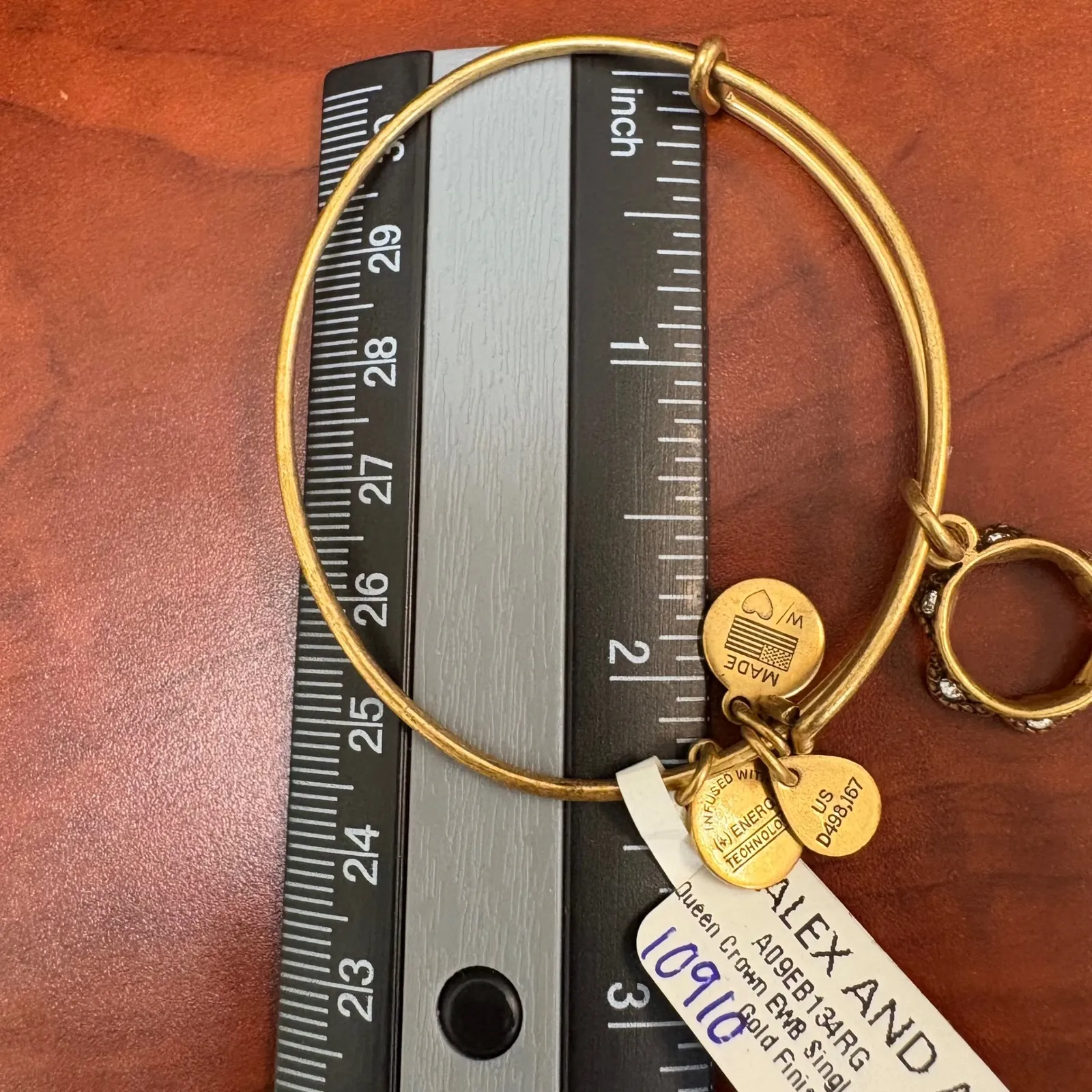 Alex‎ and Ani Queen Crown Rafaelian Gold Expandable Charm Bangle Bracelet - Image 11