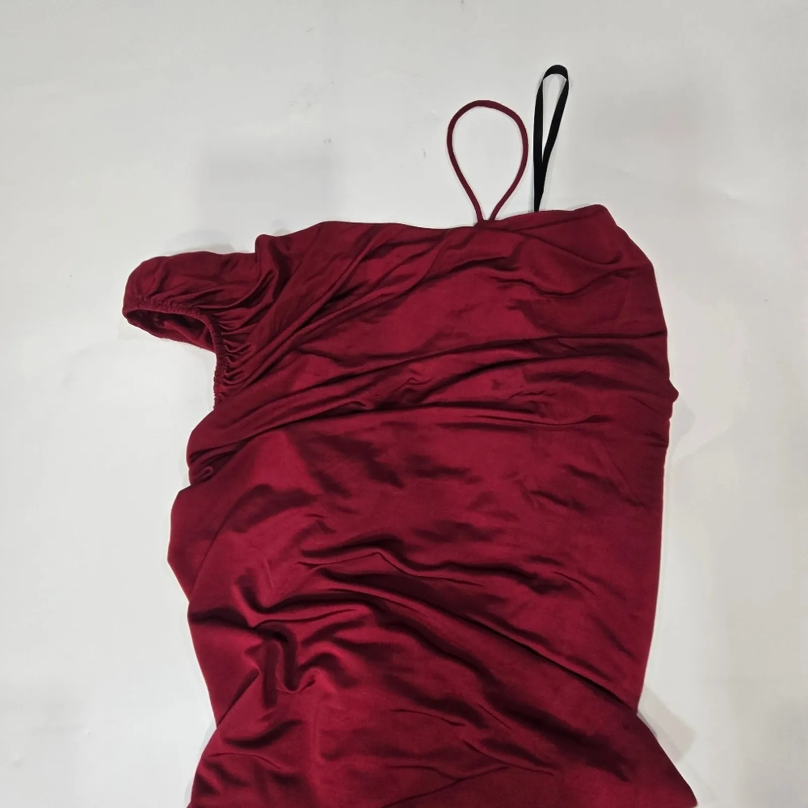 L'Academie Adele Midi Dress in Burgundy XS - Image 5