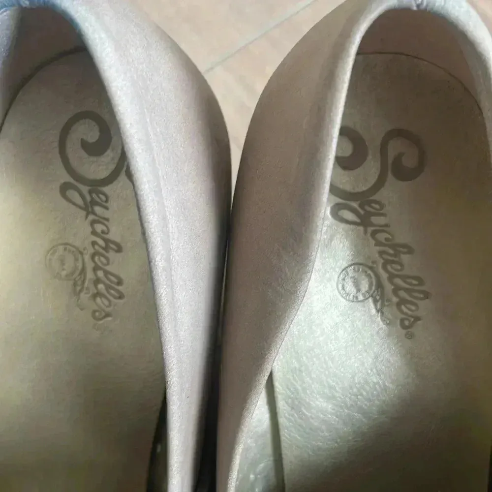 Seychelles Women's Platform Wedge Shoes Wide Cinch Mid Strap Tan Gray Sz 10 - Image 5